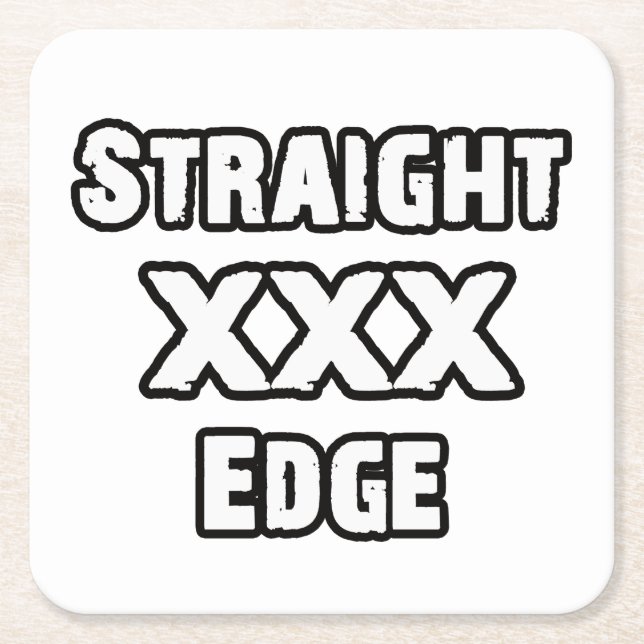 Straightedge Square Paper Coaster (Front)