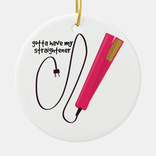 Straightener Ceramic Tree Decoration (Front)