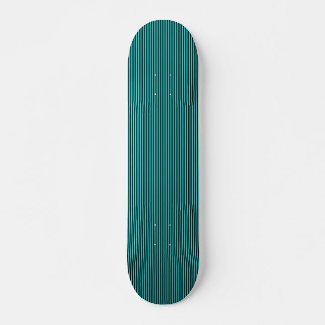 Strait Black Lines - On Cyan Skateboard (Front)