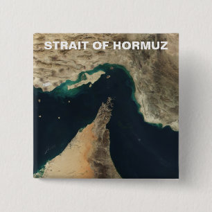 Strait of Hormuz Satellite Image 15 Cm Square Badge