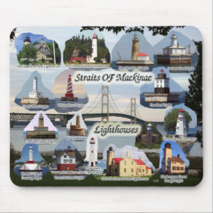 Straits of Mackinac Lighthouses mousepad