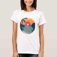 Strand Maritim Mond waves ocean T-shirt