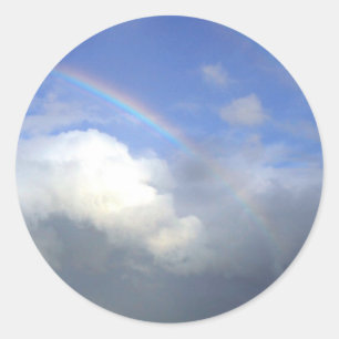 Strandhill Ireland Rainbows Couds Sky Classic Round Sticker