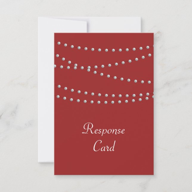 Strands of Pearls on Red RSVP (Front)
