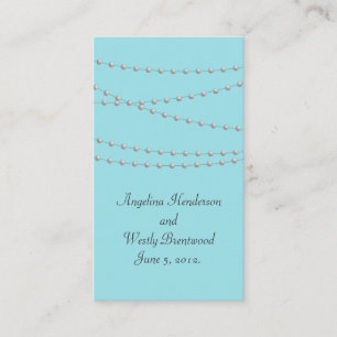 Strands of Pearls on Turquoise Wedding Website Enclosure Card
