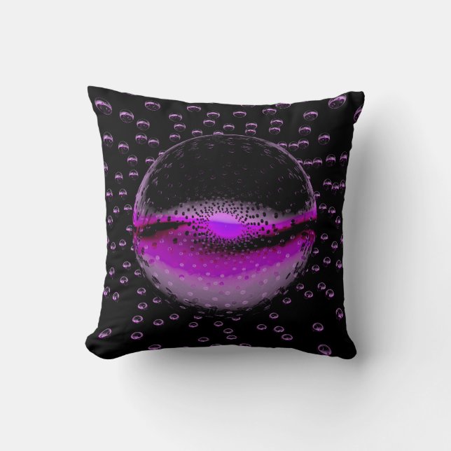 Strange Alien Orbs Emitting A Soft Pink Light Cushion (Front)