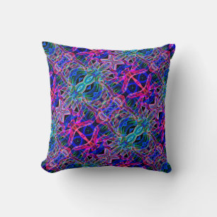 Strange and twist mirrored, pinkish colorful lines cushion