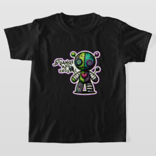 Strange and Unusual Purple Green Heart Voodoo Bear T-Shirt