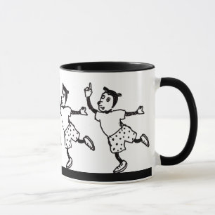 Strange animals dancing mug