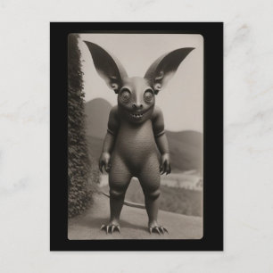  Strange Bat Monster Halloween Postcard