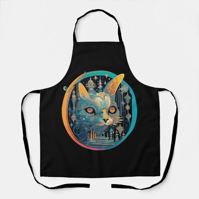 Strange Cat Staring at Your Headlights Apron (Front)