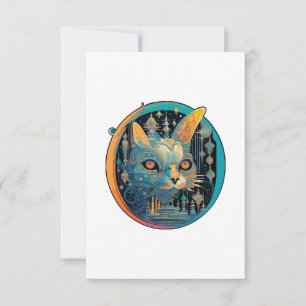 Strange Cat Staring at Your Headlights Thank You Card