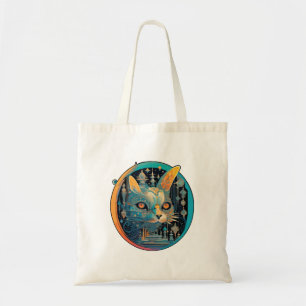 Strange Cat Staring at Your Headlights Tote Bag