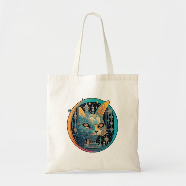 Strange Cat Staring at Your Headlights Tote Bag (Front)
