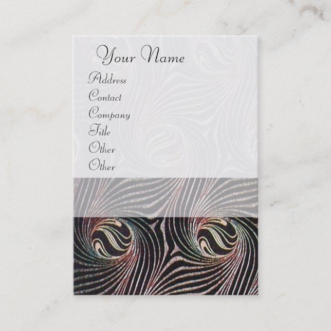 STRANGE CIRCLES AND SWIRLS White Brown Abstract Business Card (Front)