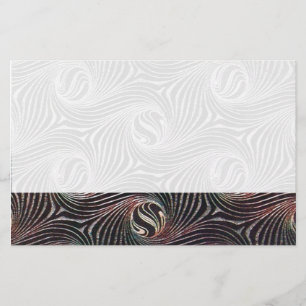 STRANGE CIRCLES AND SWIRLS White Brown Abstract Stationery