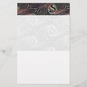 STRANGE CIRCLES AND SWIRLS White Brown Abstract Stationery