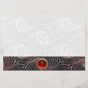 STRANGE CIRCLES,SWIRLS,Red Ruby Gemstone Stationery