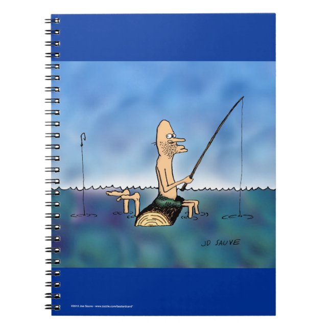 Strange Day Fishing Funny Cartoon Notepad Notebook (Front)