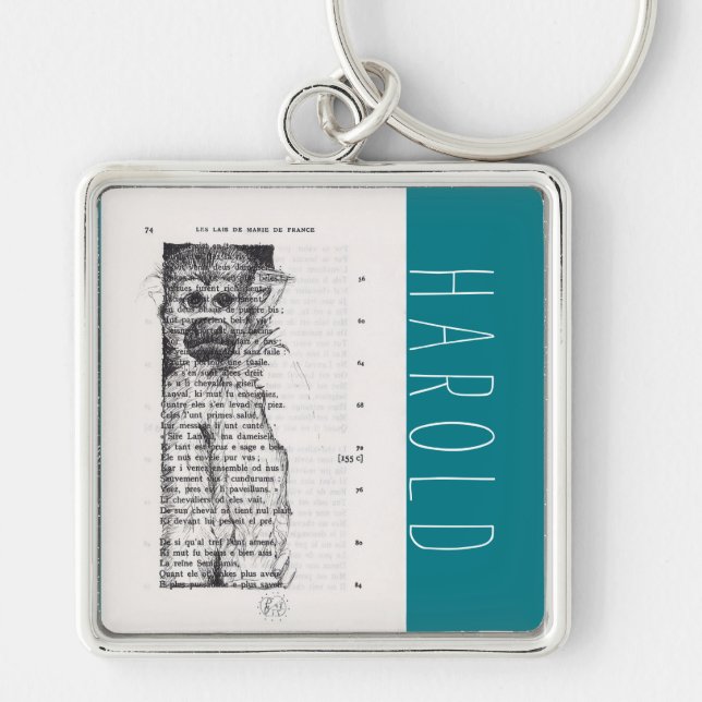 Strange Drawing for Monkey Year 2016 Personalised Key Ring (Front)