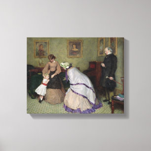Strange Faces (w/c & bodycolour on paper) Canvas Print