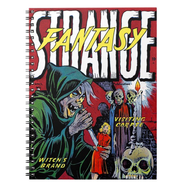 Strange Fantasy The Scary Witch Vintage Comics Notebook (Front)