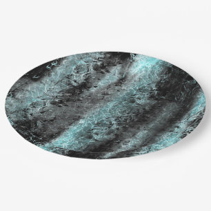 Strange fibrous texture in clear blue and black paper plate