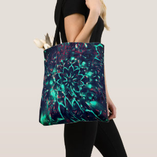 Strange flower lost in debris forest tote bag