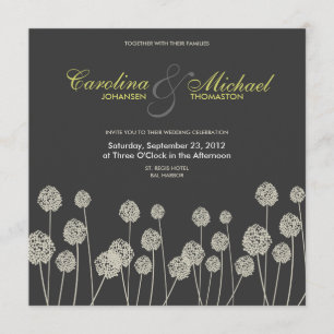 Strange Flowers Modern Wedding Invite