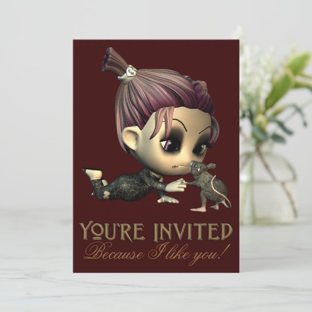 Strange Friends Halloween Party Invitation (Standing Front)