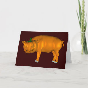 Strange Halloween Pig Card
