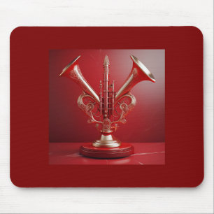 Strange Horn Instrument Resting On Pedestal Mouse Mat