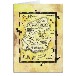 Strange Island Pirate Treasure Map Card