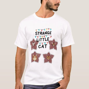 Strange Little Cat - Cute Cats in Flower Design T-Shirt
