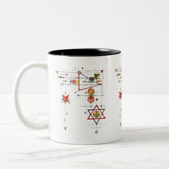  Strange Magic Circle Sigil  Chaos Magic Witchcraf Two-Tone Coffee Mug (Left)