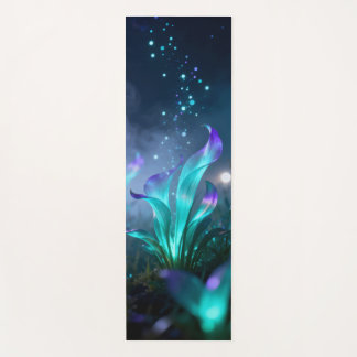 strange meadow of glowing plants  yoga mat