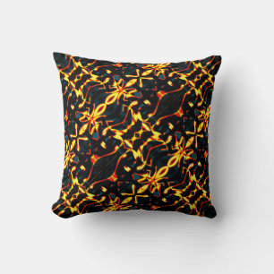 Strange mirrored red yellow, cyano fund cushion
