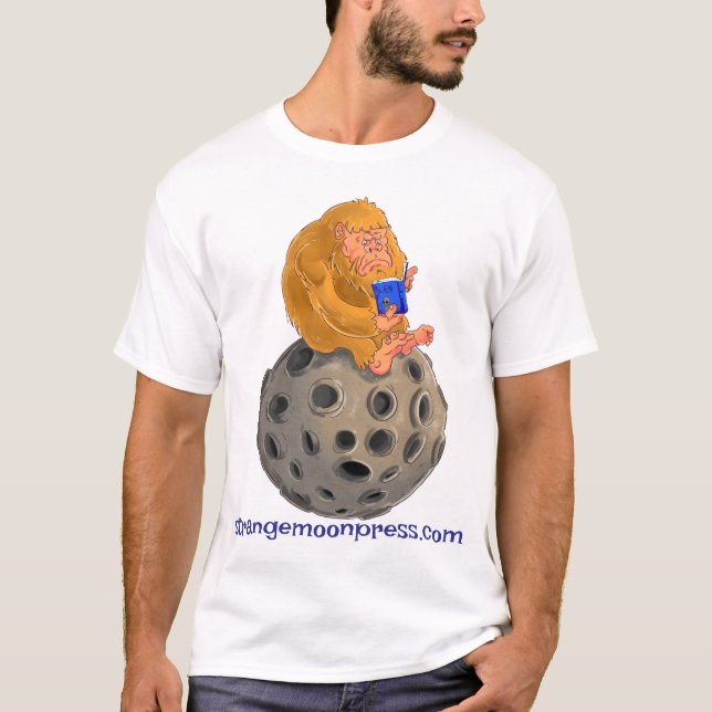 Strange Moon Press Bigfoot on the Moon  T-Shirt (Front)
