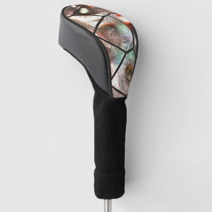 Strange mosaic of stained and pearly glass texture golf head cover