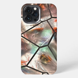 Strange mosaic of stained and pearly glass texture iPhone 13 pro max case