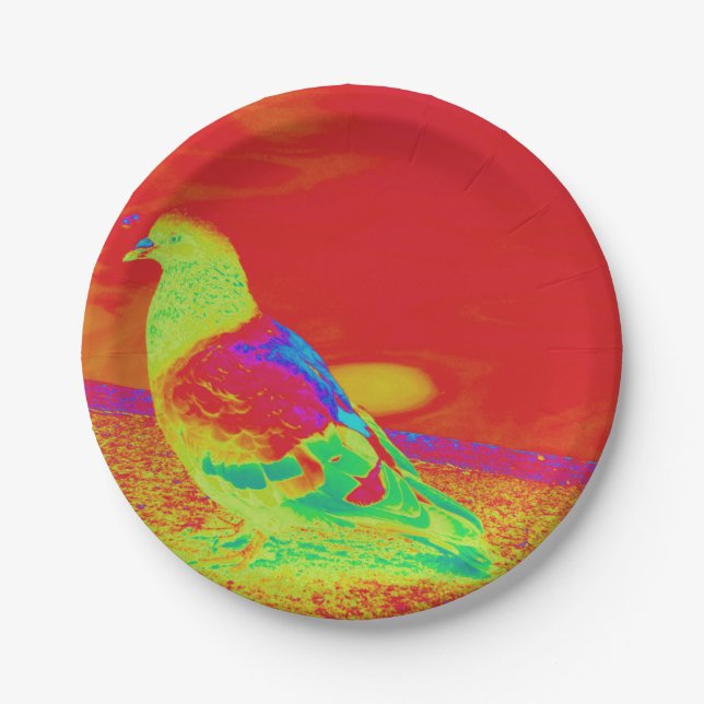 Strange Pigeon Paper Plate (Front)
