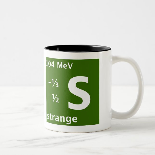 Strange quark (left handed) Two-Tone coffee mug (Right)