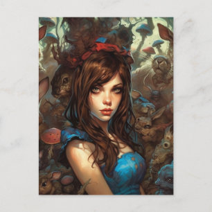 Strange Rabbits and Alice Postcard