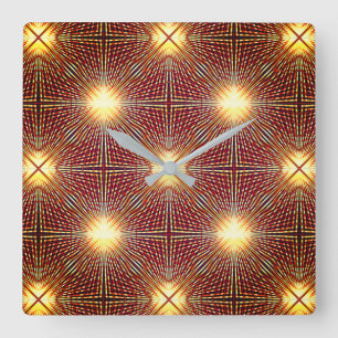 Strange repetition lines generating light circles  square wall clock