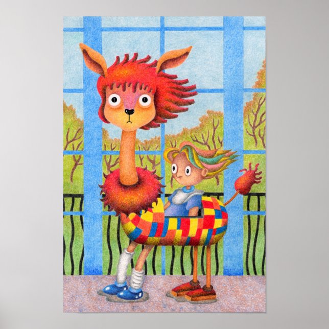 Strange scene of horseback riding. poster (Front)