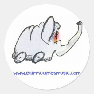 Strange Slumber - elephant on wheels! Classic Round Sticker