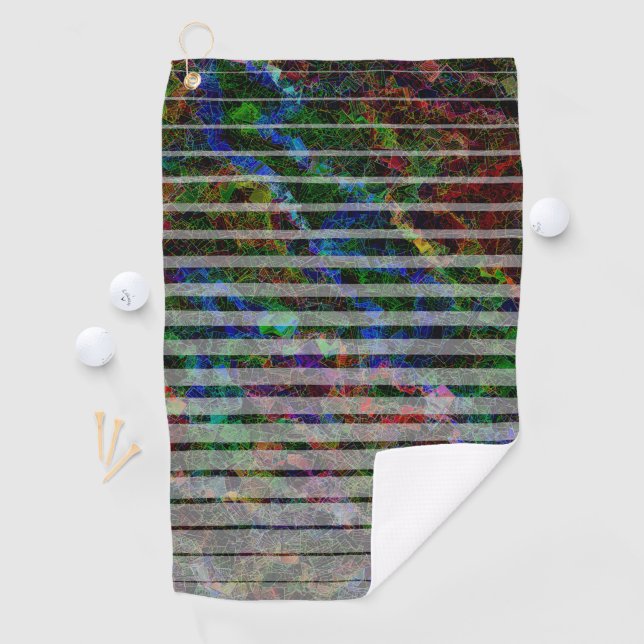 Strange stripes and colourful scratches and lines golf towel (InSitu)