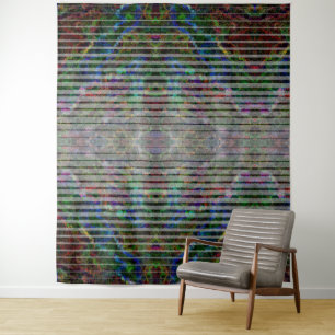 Strange stripes and colourful scratches and lines tapestry