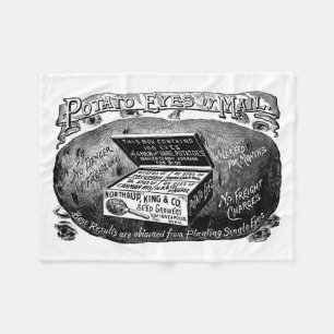 Strange vintage potato advert fleece blanket