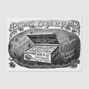 Strange vintage potato advert tissue paper